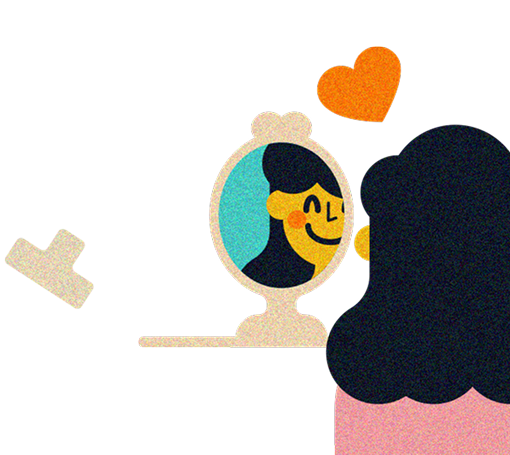 Ilustração de autocuidado e reflexão
